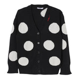 MSGM cardigan tinta unita con stampa cerchi Nero per Bambina F4MSJGCA133 NERO MSGM 