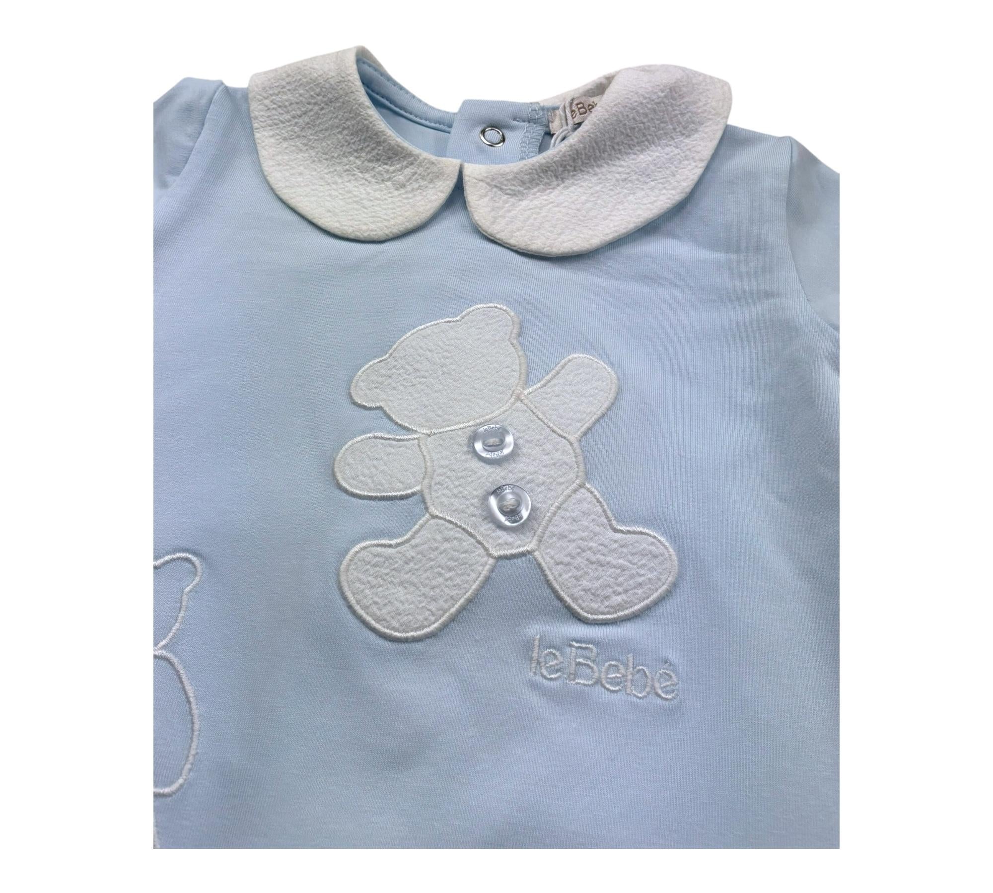 Le Bebe Pagliaccetto Mezza Manica Tinta Unita per Neonato LBB5297 AZZURRO LE BEBE 