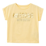 Guess T-Shirt Girocollo Tinta Unita con Applicazione per Bambina J5GI09K6YW4 GIALLO GUESS 