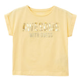 Guess T-Shirt Girocollo Tinta Unita con Applicazione per Bambina J5GI09K6YW4 GIALLO GUESS 