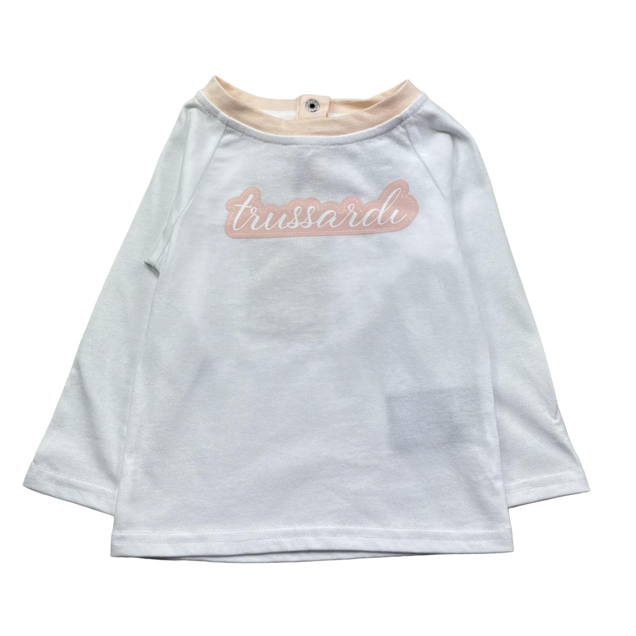 Trussardi Shirt Girocollo Tinta Unita con Logo per Neonata TIP26138TS BIANCO TRUSSARDI 
