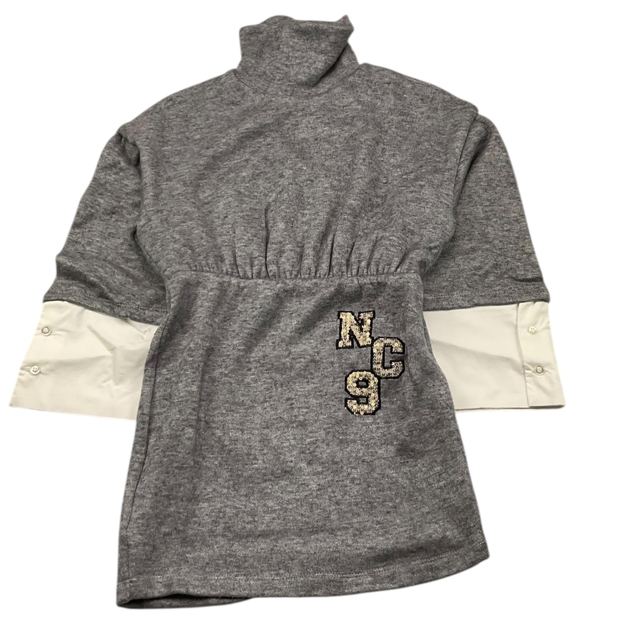 NAICE abito manica lunga tinta unita con collo alto Grigio per Bambina 27254 GRIGIO NAICE 