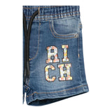 John Richmond Bermuda Tinta Unita In Denim con Elastico In Vita per Neonato RIP25048BE BLU JOHN RICHMOND 
