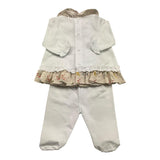 Barcellino Completo 2 Pezzi Shirt-Ghettina per Neonata 121008 BIANCO BARCELLINO 