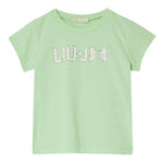 Liu Jo T-Shirt Girocollo Tinta Unita con Brillantini per Neonata KA5081NX VERDE LIU JO 