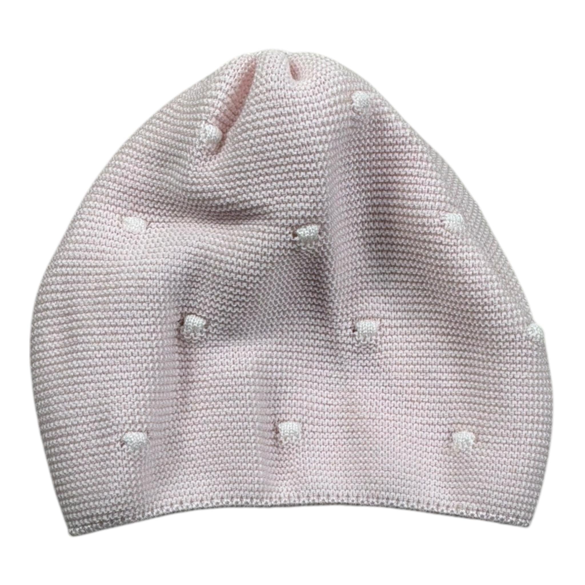 Marlu' Cappello Tinta Unita con Ricami per Neonata EC1871 ROSA MARLU' 