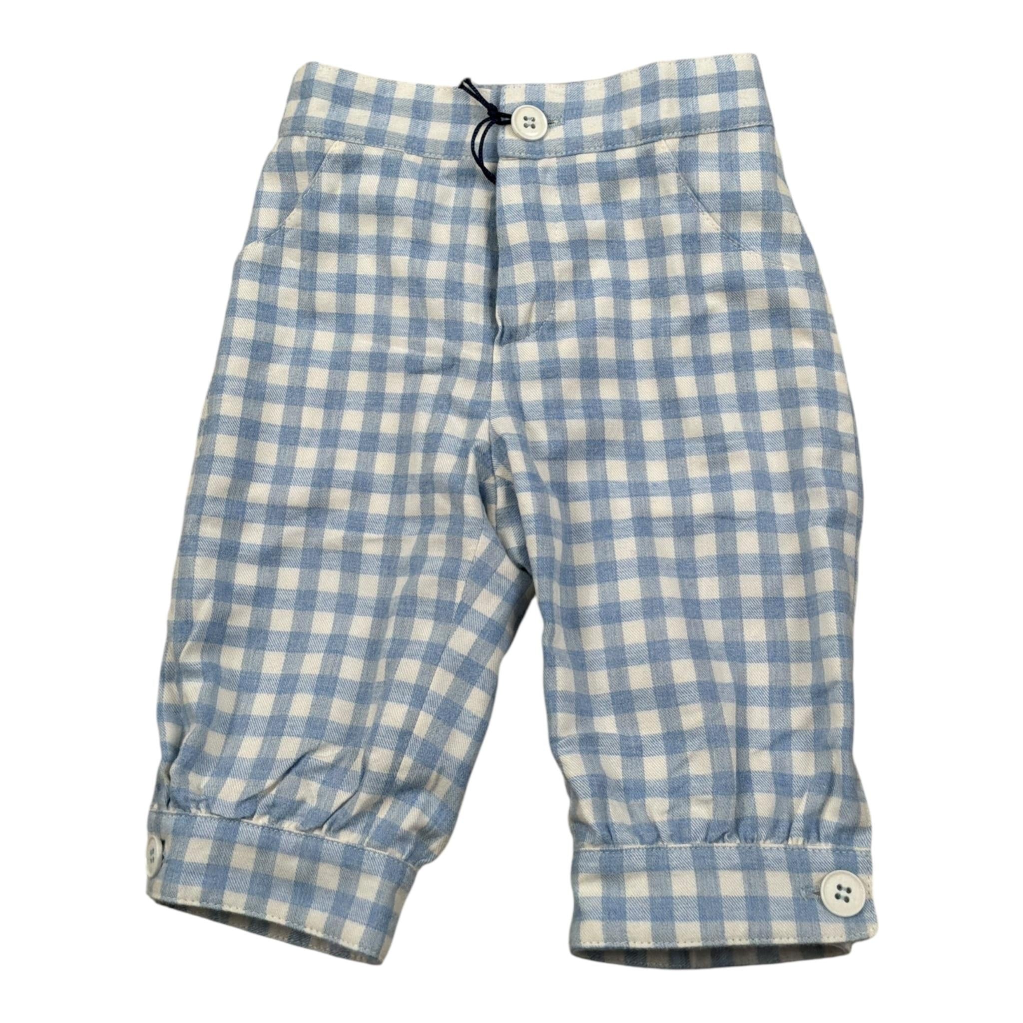 Colori Chiari Completo 2 Pezzi Camicia-Pantalone Bicolore con Fantasia A Quadri Bianco/Azzurro per Neonato MN403080 BIANCO/AZZURRO COLORI CHIARI 