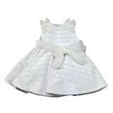 I Delfi Abito Giromanica Tinta Unita con Tulle per Neonata 25P5117 BIANCO I DELFI 
