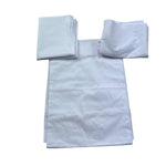 Le Bebe' Lenzuola Set 3 Pezzi Tinta Unita con Stampa per Neonata LBG6296 BIANCO LE BEBE' 