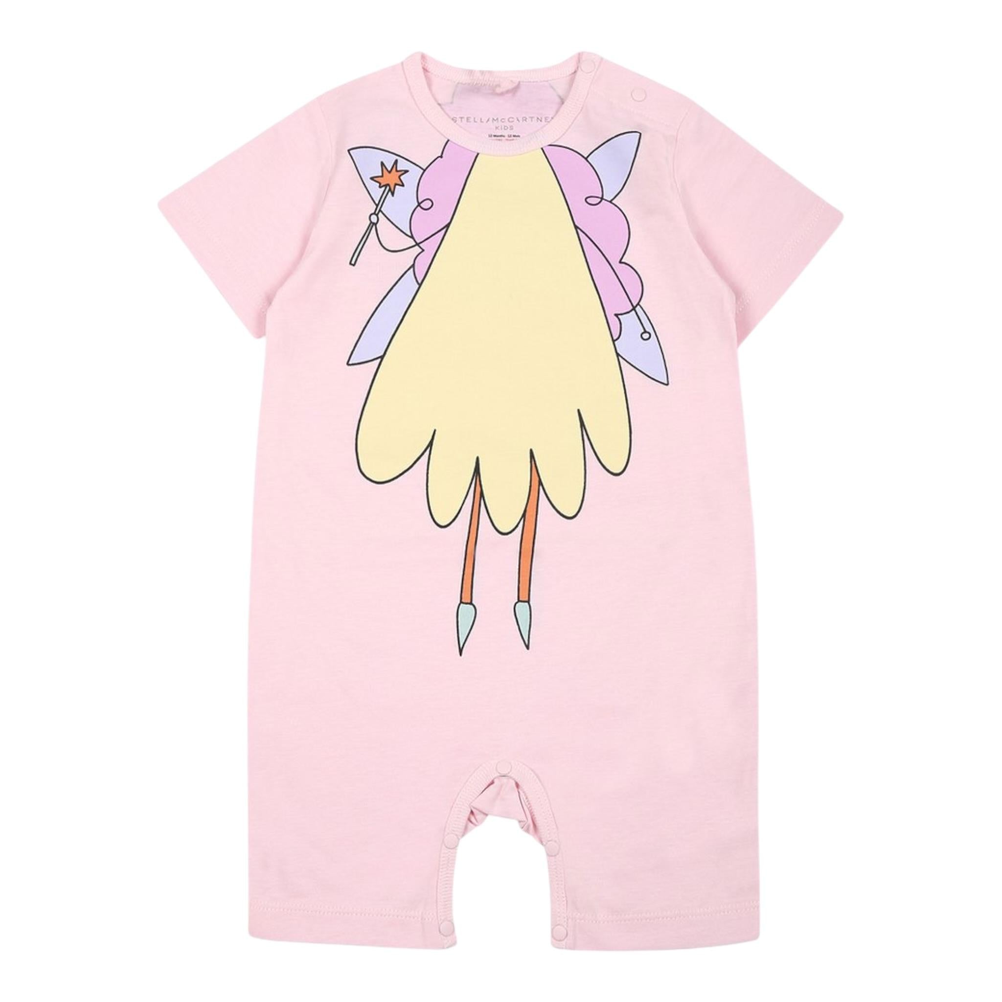 Stella Mccartney Pagliaccetto Mezza Manica Tinta Unita con Stampa per Neonata TWA021 ROSA STELLA McCARTNEY 