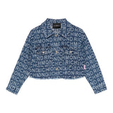 John Richmond Giubbino Crop In Denim Tinta Unita Logato per Bambina RGP25165GB BLU JOHN RICHMOND 