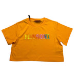 Missoni T-Shirt Girocollo Tinta Unita con Stampa per Bambina MU8A81 ARANCIONE MISSONI 