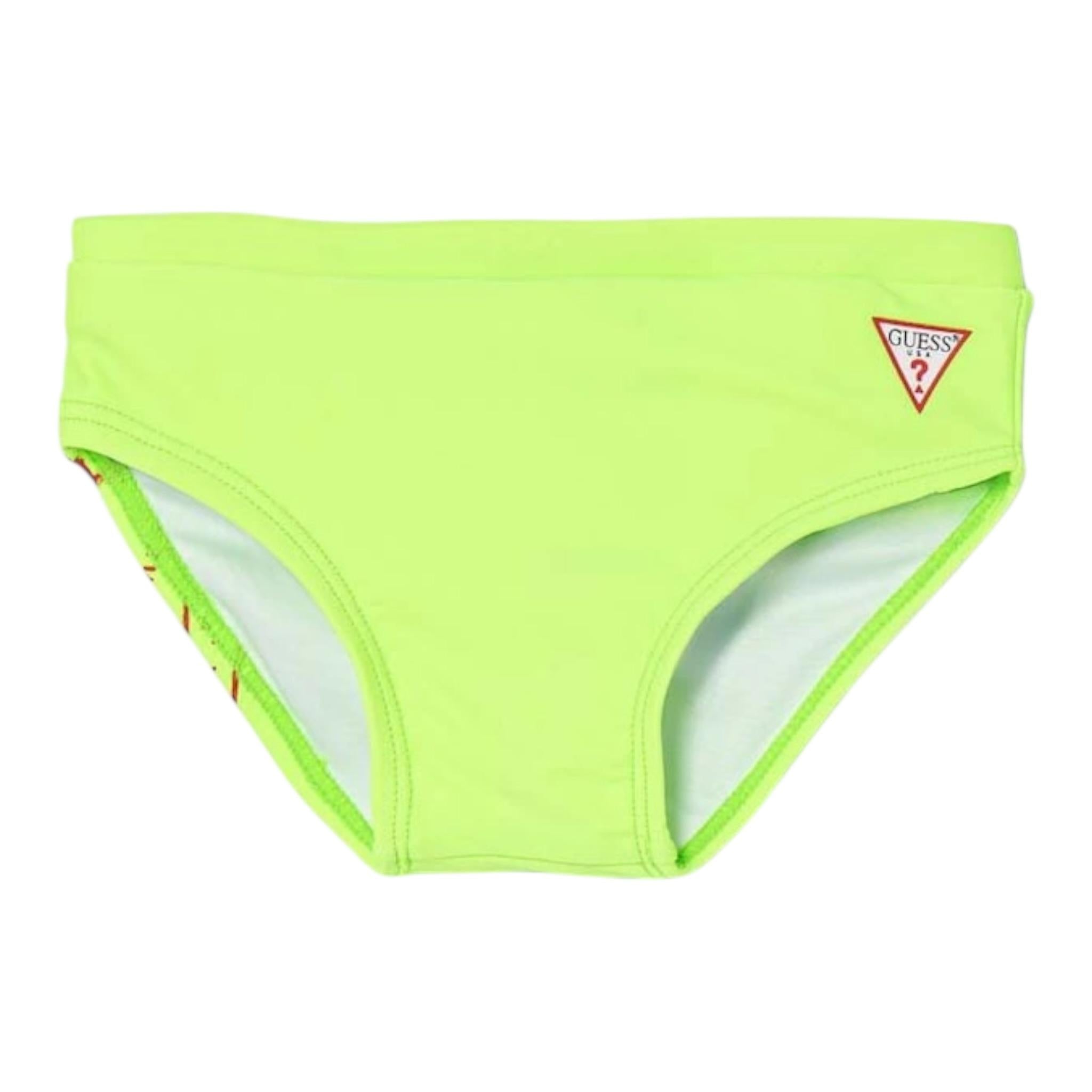 Guess Costume Mutandina Tinta Unita con Logo per Neonato IG4Z00MC052G VERDE FLUO GUESS 