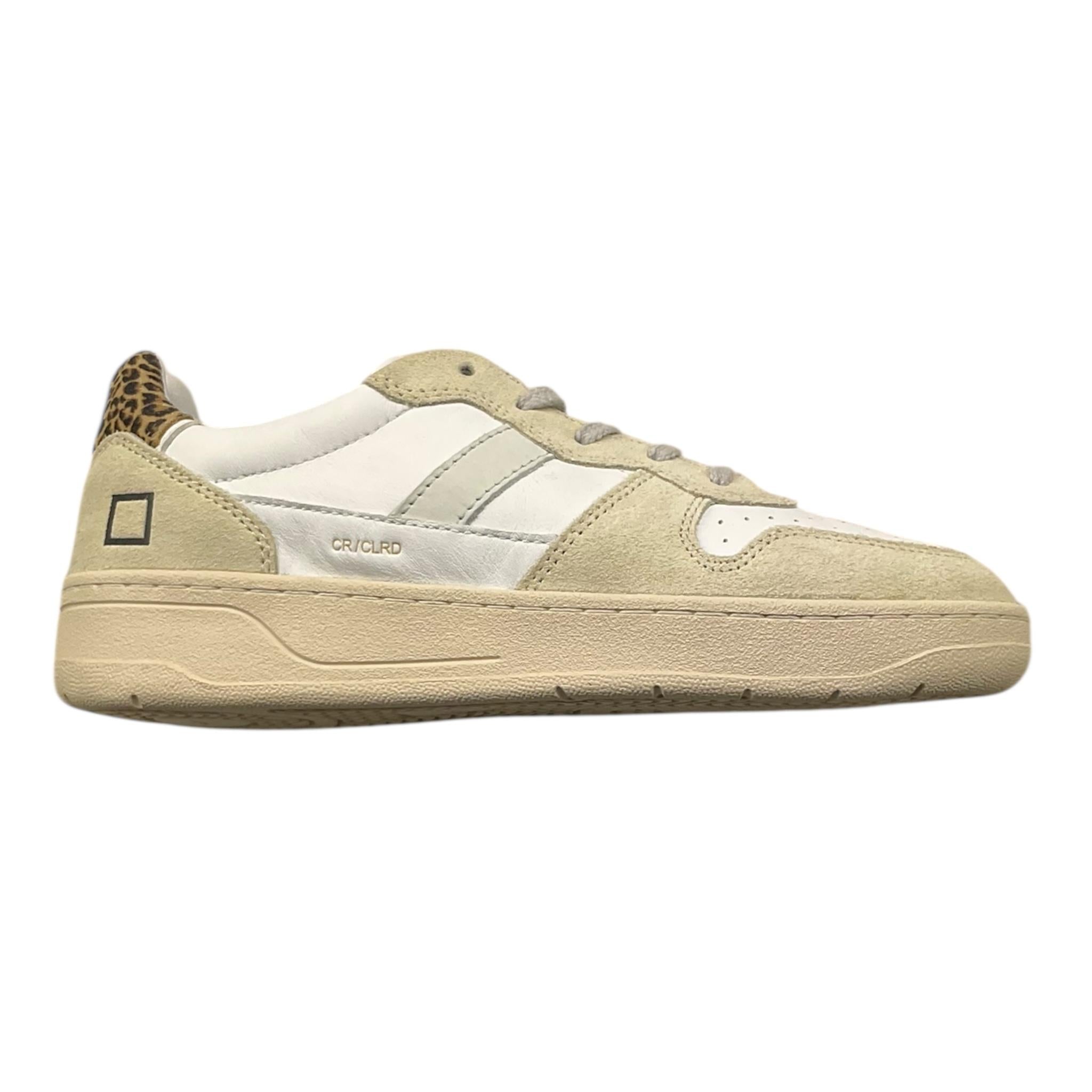 D.A.T.E. sneakers tinta unita con lacci e fantasia maculato Bianco per Bambina COURT BIANCO D.A.T.E. 