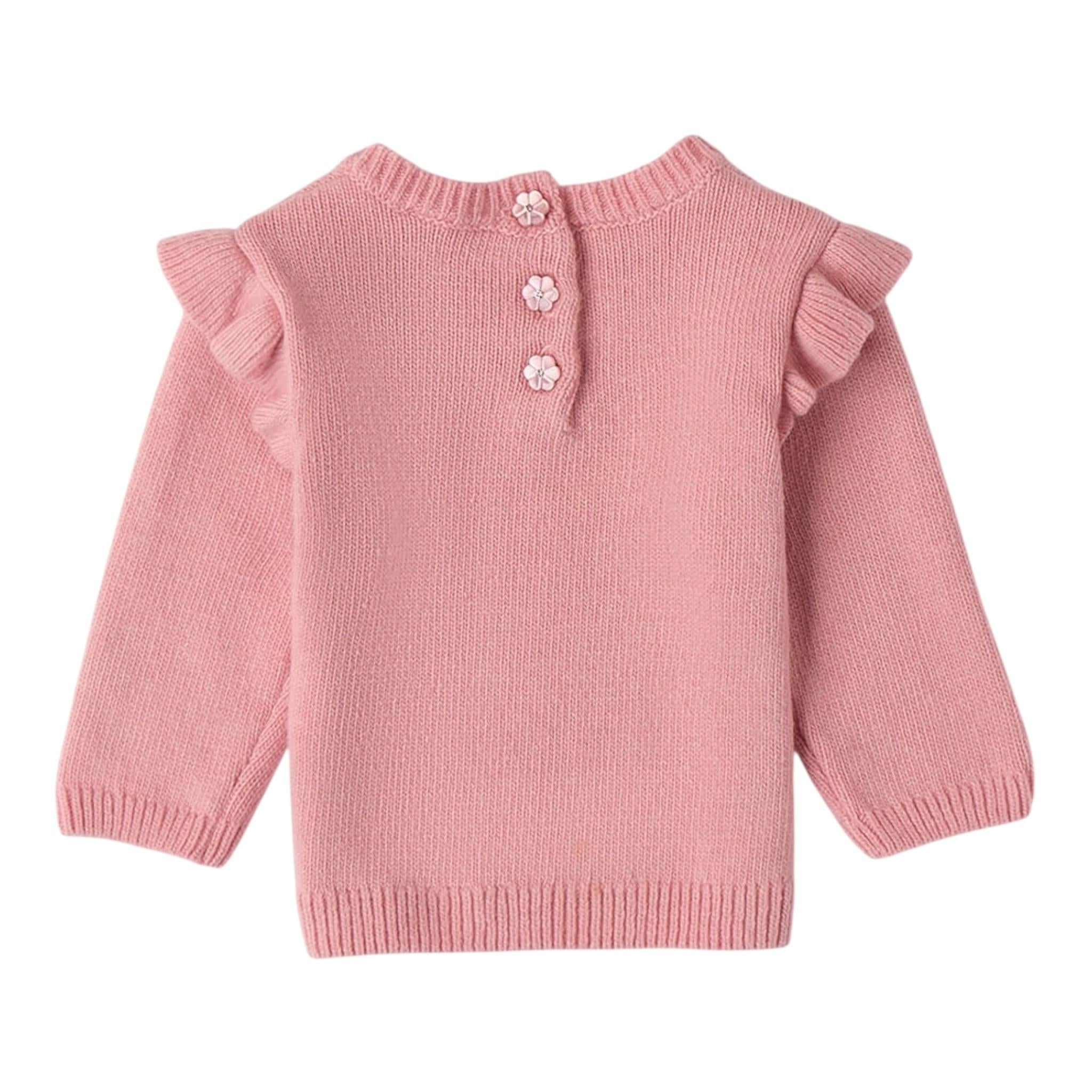 MINI BANDA maglia girocollo tinta unita con fiocco Rosa per Neonata 3A744X ROSA MINI BANDA 