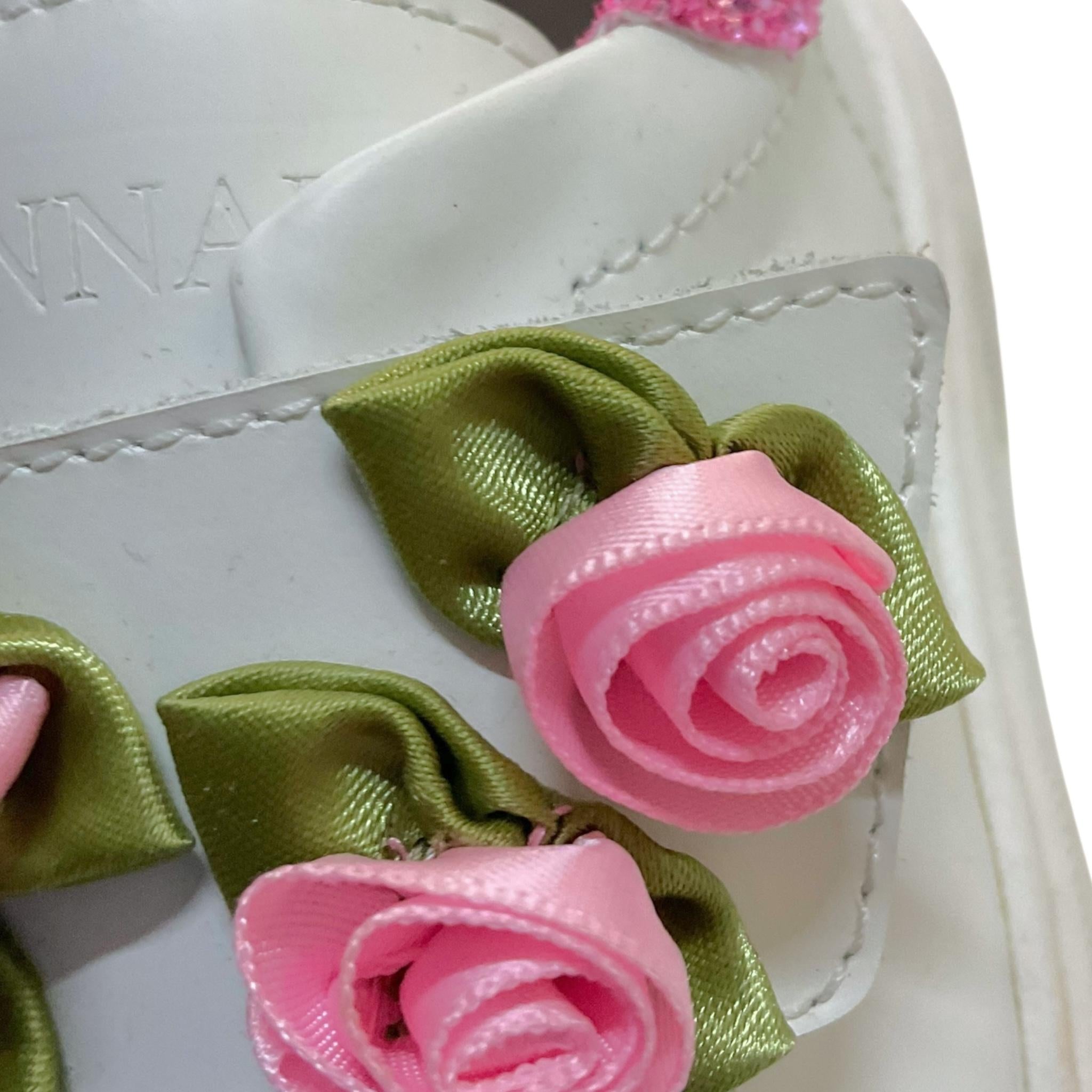 Monnalisa Sneakers Tinta Unita con Applicazioni per Bambina 83E003 BIANCO MONNALISA 