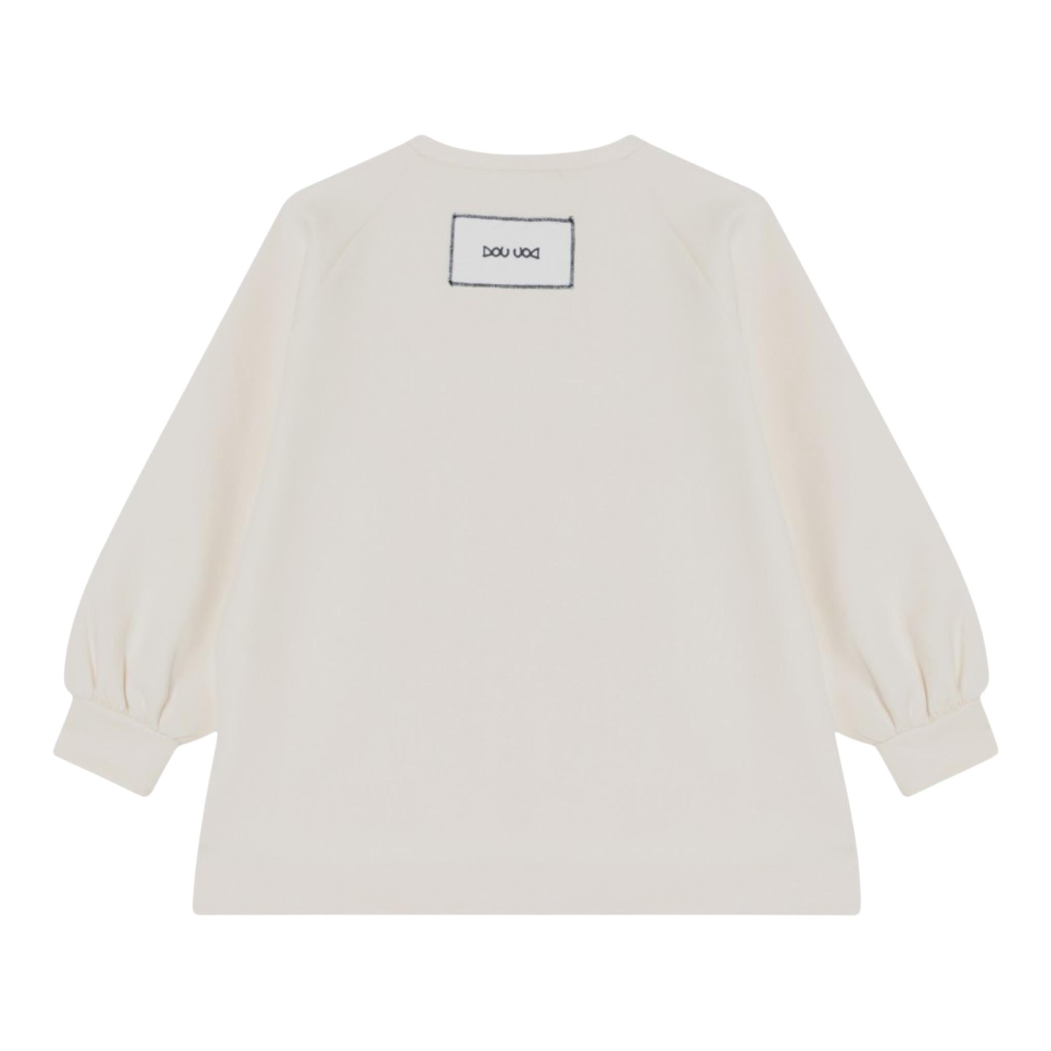 Dou Dou Felpa Chiusa Girocollo Tinta Unita per Bambina DW4A30X PANNA DOU DOU 