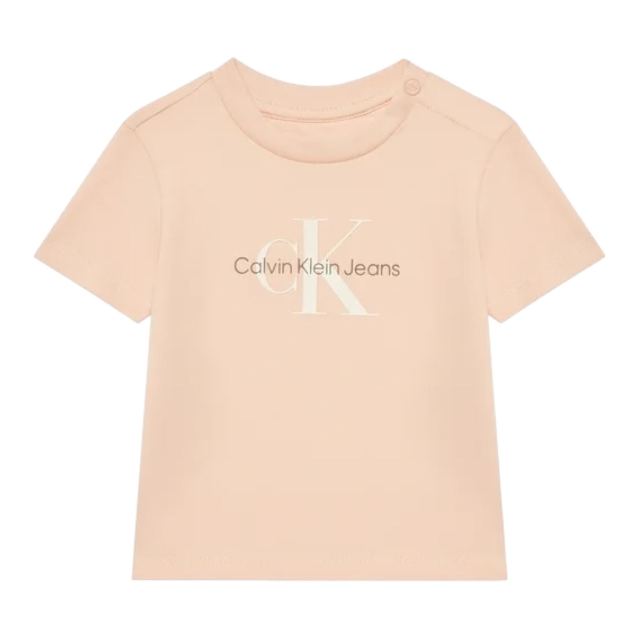 Calvin Klein T-Shirt Tinta Unita con Logo per Neonata IN0IN00001X ROSA CALVIN KLEIN 