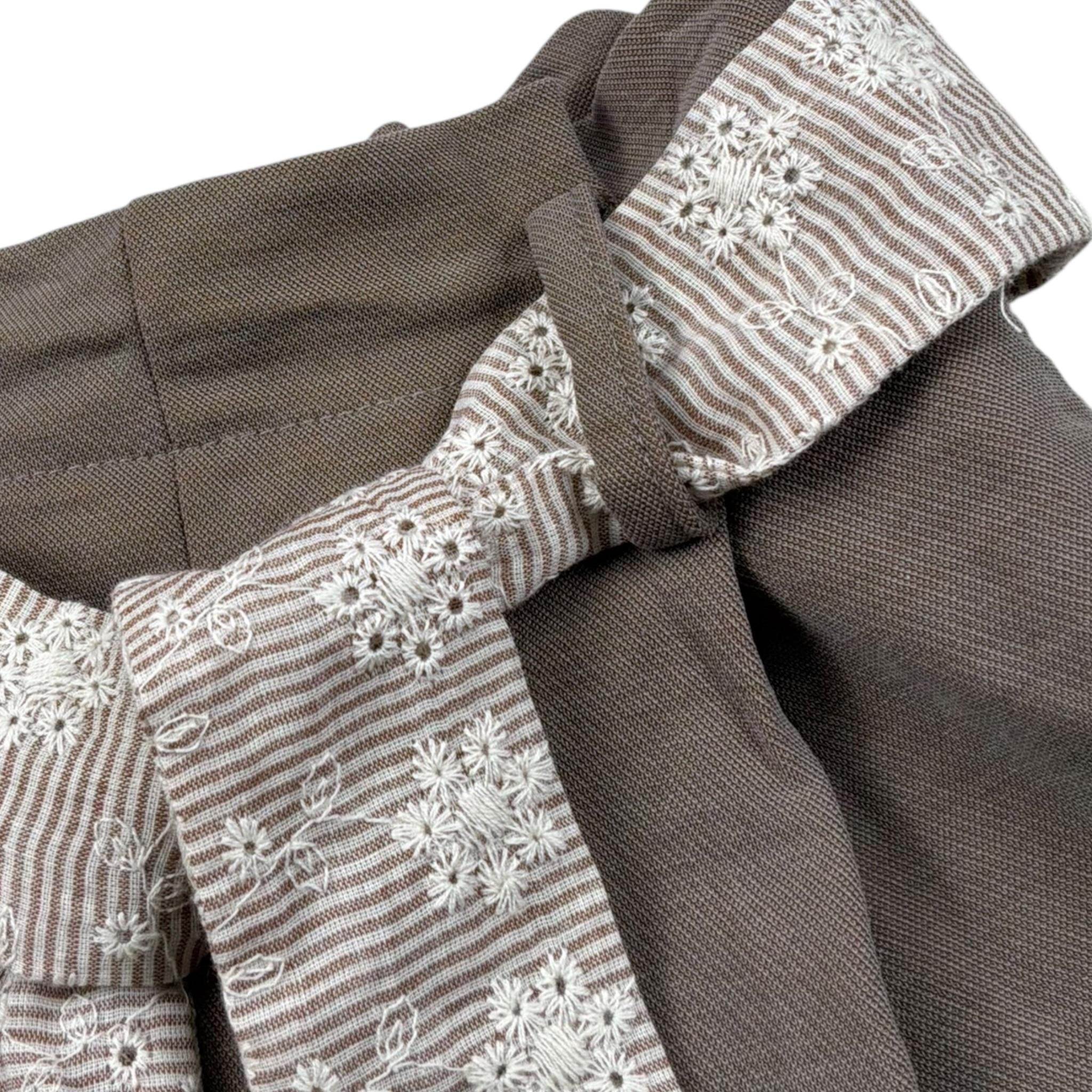 Lalalu' Short Tinta Unita con Cintura per Bambina SHL70PBX MARRONE LALALU' 