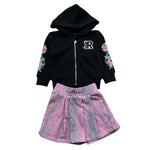 John Richmond Completo 2 Pezzi Felpa-Gonna Bicolore per Neonata RIP26058CF NERO/ROSA JOHN RICHMOND 