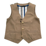 Daniele Alessandrini Gilet tinta unita con Fantasia A Righe Beige per Neonato 1296B0824 BEIGE DANIELE ALESSANDRINI 