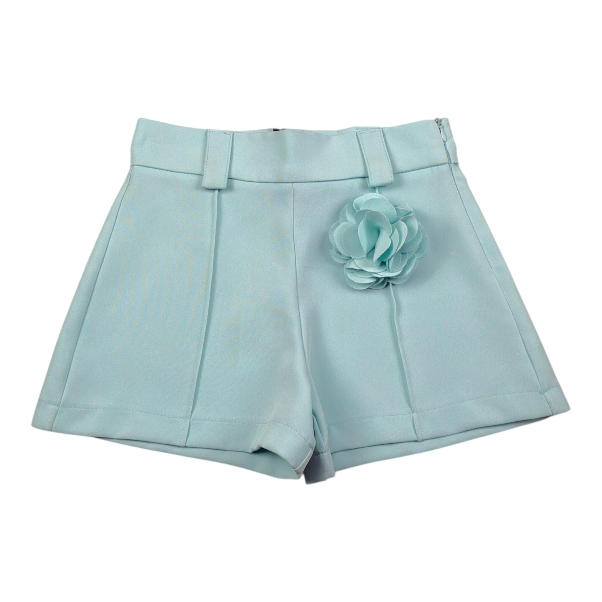 Petit Posh Short Tina Unita con Applicazione per Bambina GFBS25066SHX VERDE ACQUA PETIT POSH 