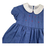 ILFAROBIMBI abito mezza manica tinta unita con colletto in contrasto Blu per Bambina IFB50545 BLU ILFAROBIMBI 