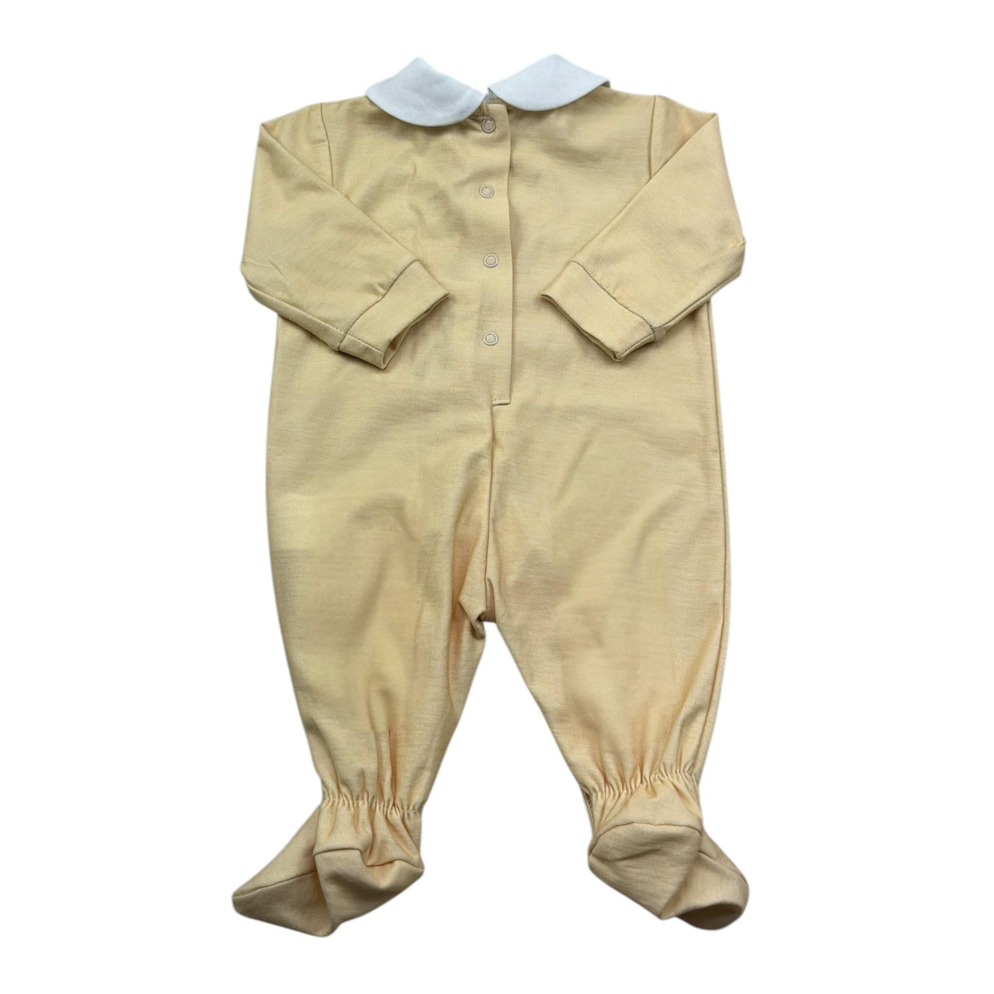 Isabel & Martinez Tutina Manica Lunga Tinta Unita con Ricami per Neonata IM25N400 GIALLO ISABEL & MARTINEZ 