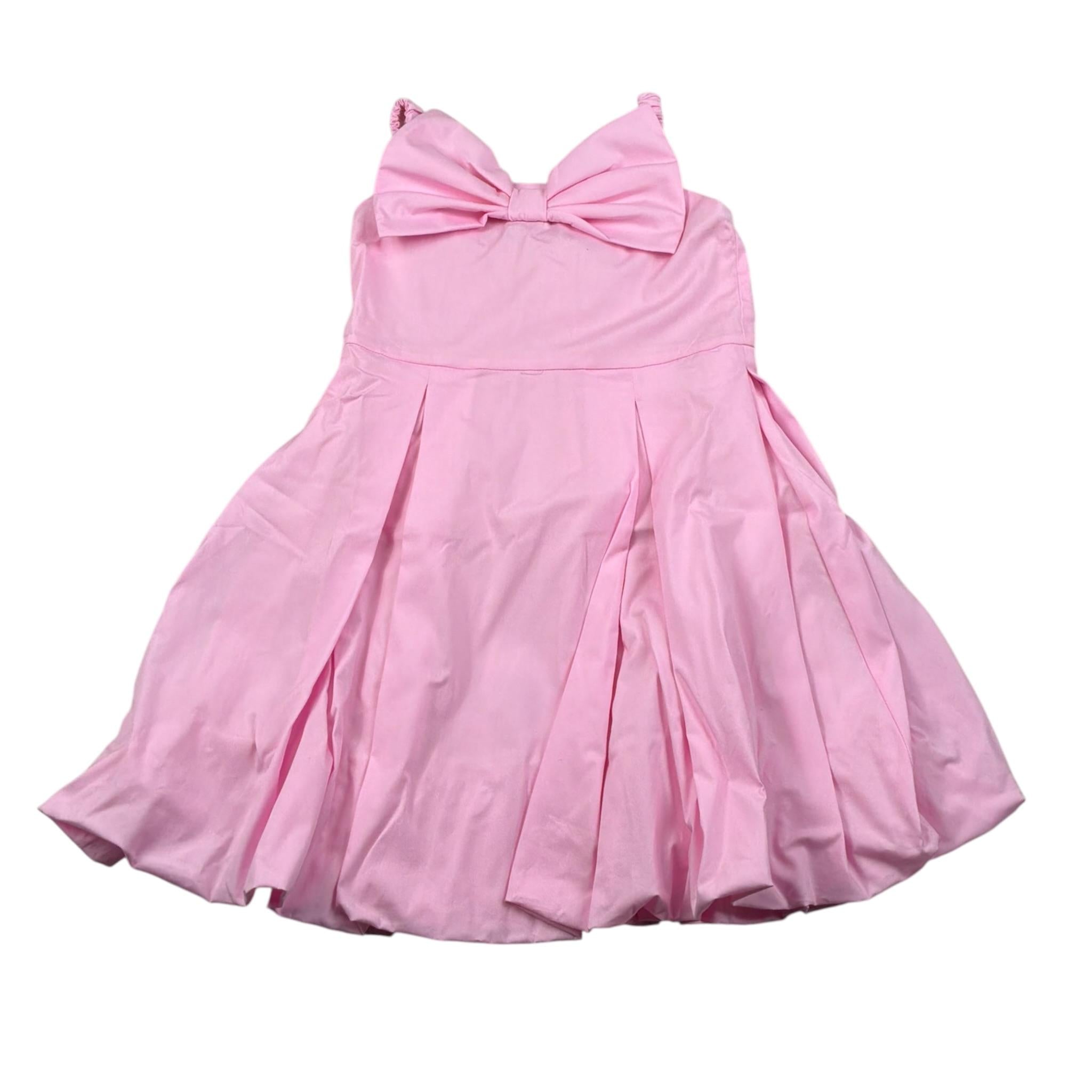 M+E' Abito Giromanica Tinta Unita con Fiocco per Bambina UE1266 ROSA M+E' 