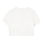 Liu Jo T-Shirt Girocollo Tinta Unita con Taschino Modello Crop per Bambina GA5016XX BIANCO LIU JO 