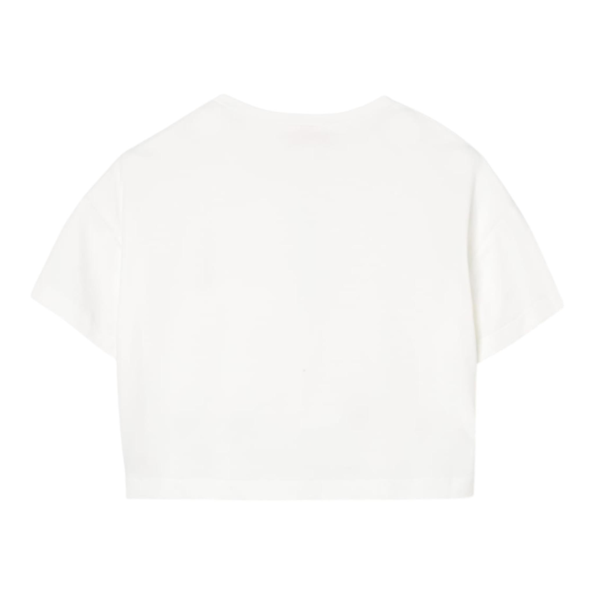 Liu Jo T-Shirt Girocollo Tinta Unita con Taschino Modello Crop per Bambina GA5016XX BIANCO LIU JO 
