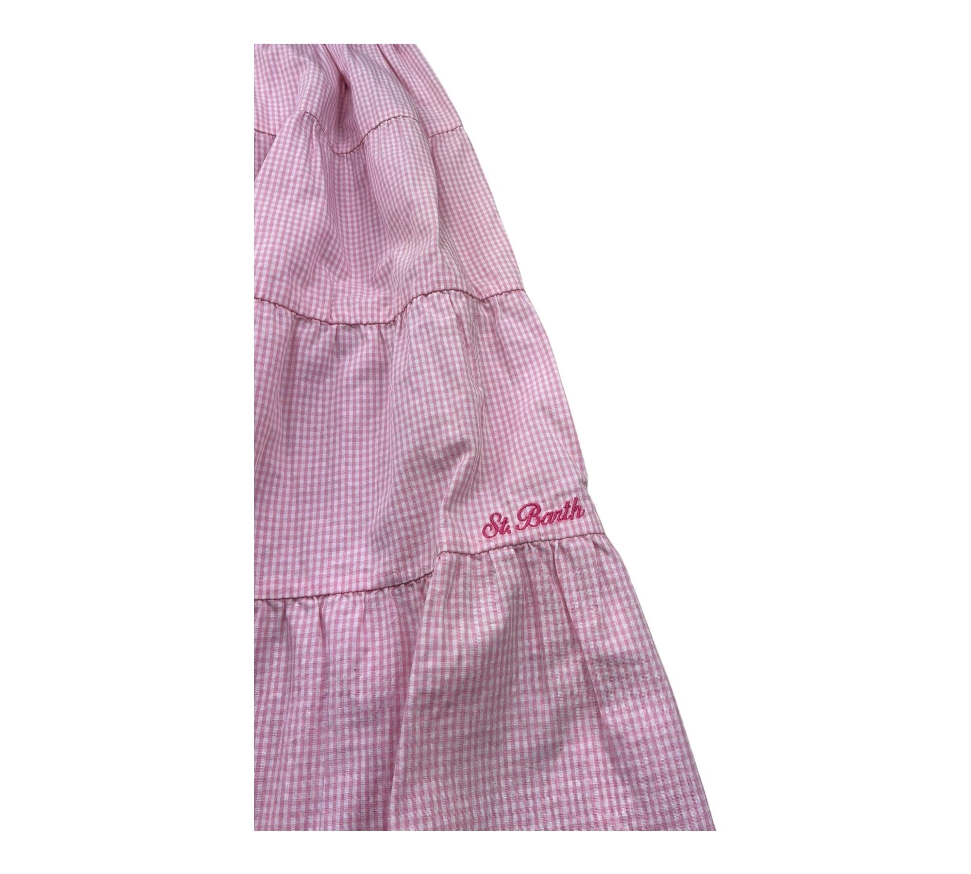 Saint Barth Abito Giromanica Tinta Unita con Stampe per Bambina JEMINE ROSA SAINT BARTH 