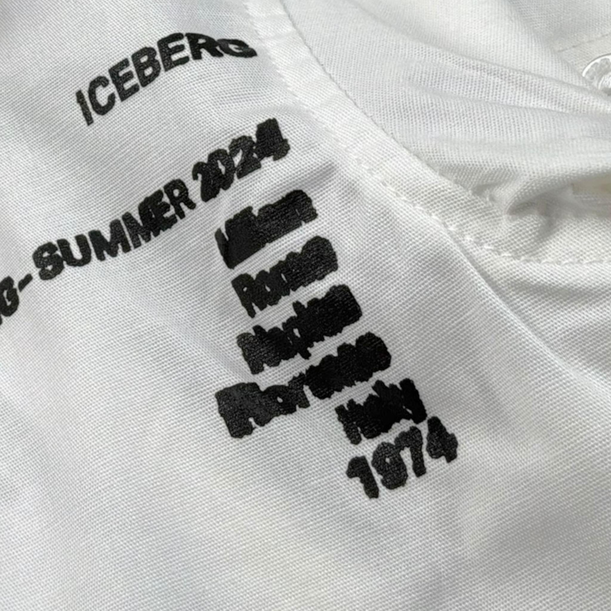 Iceberg Camicia Tinta Unita con Stampa per Bambino CMICE5113BJ BIANCO ICEBERG 