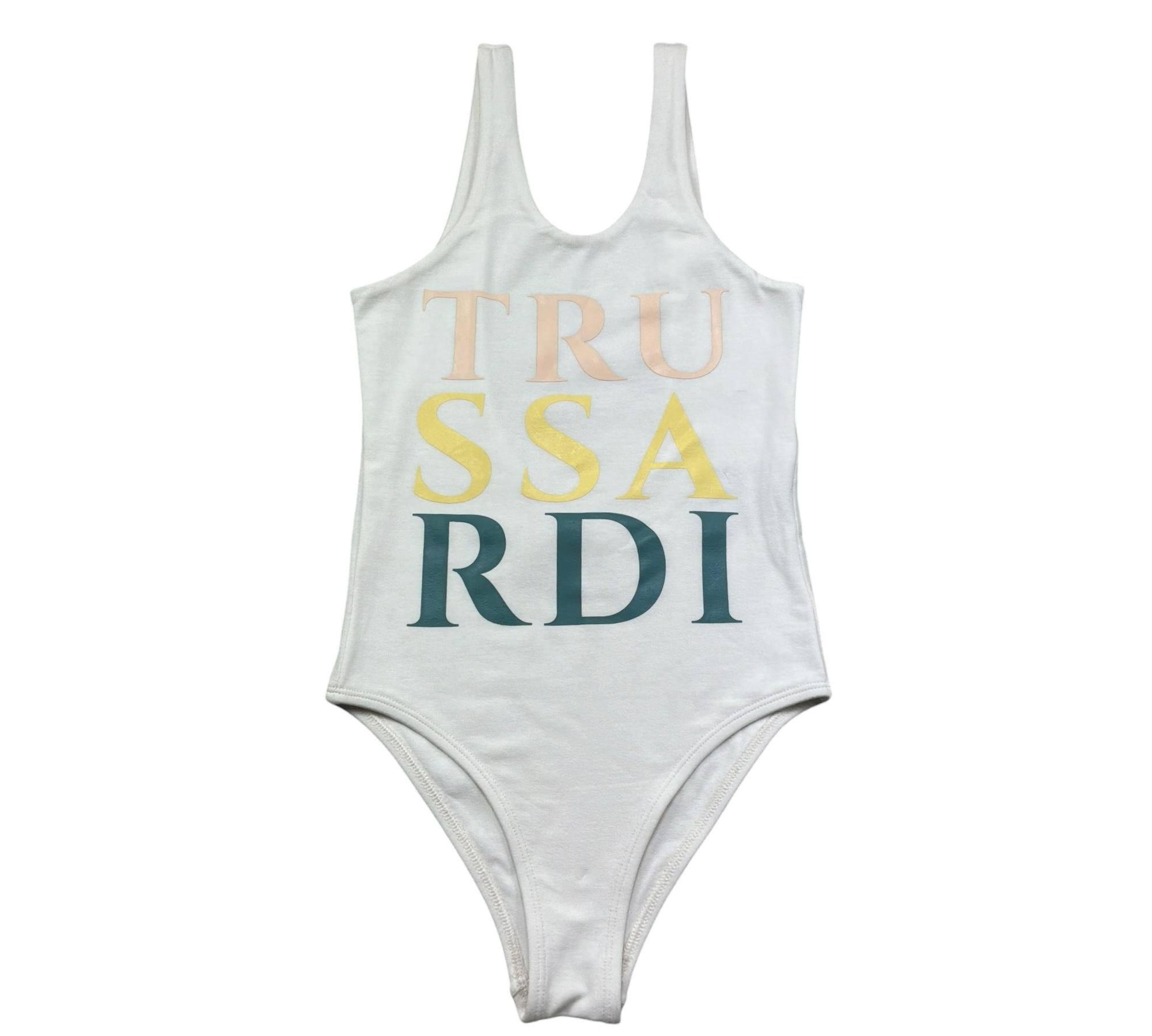 Trussardi Costume Intero Tinta Unita con Logo per Bambina TGP26025CO BIANCO TRUSSARDI 