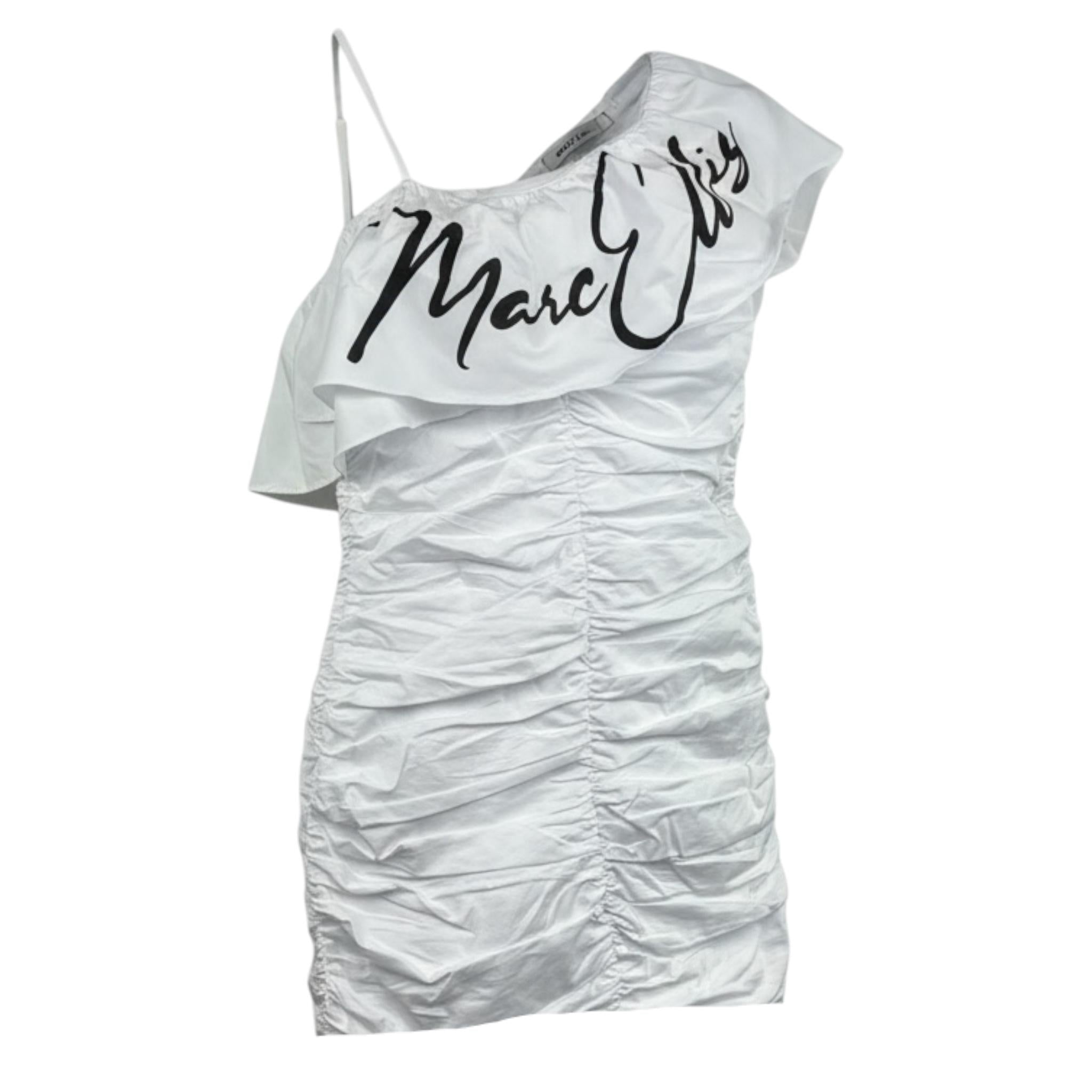 Marc Ellis Abito Monospalla Tinta Unita con Logo per Bambina JMJDR01239X BIANCO MARC ELLIS 