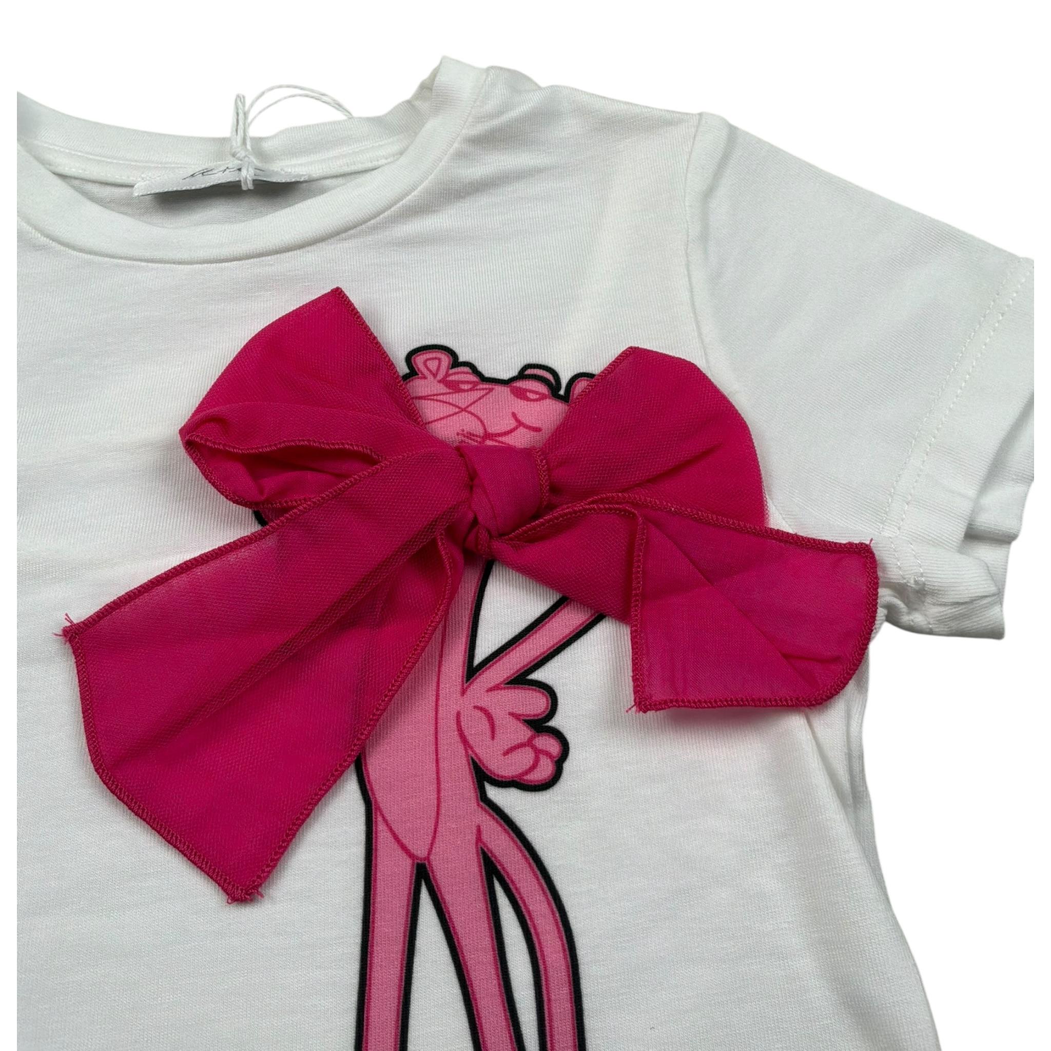 M+E' T-Shirt Girocollo Tinta Unita con Stampa per Bambina UE1389J BIANCO M+E' 