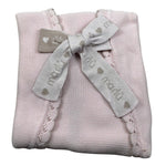 Marlu' Coperta Tinta Unita con Fiocco per Neonata ELCUORE ROSA MARLU' 