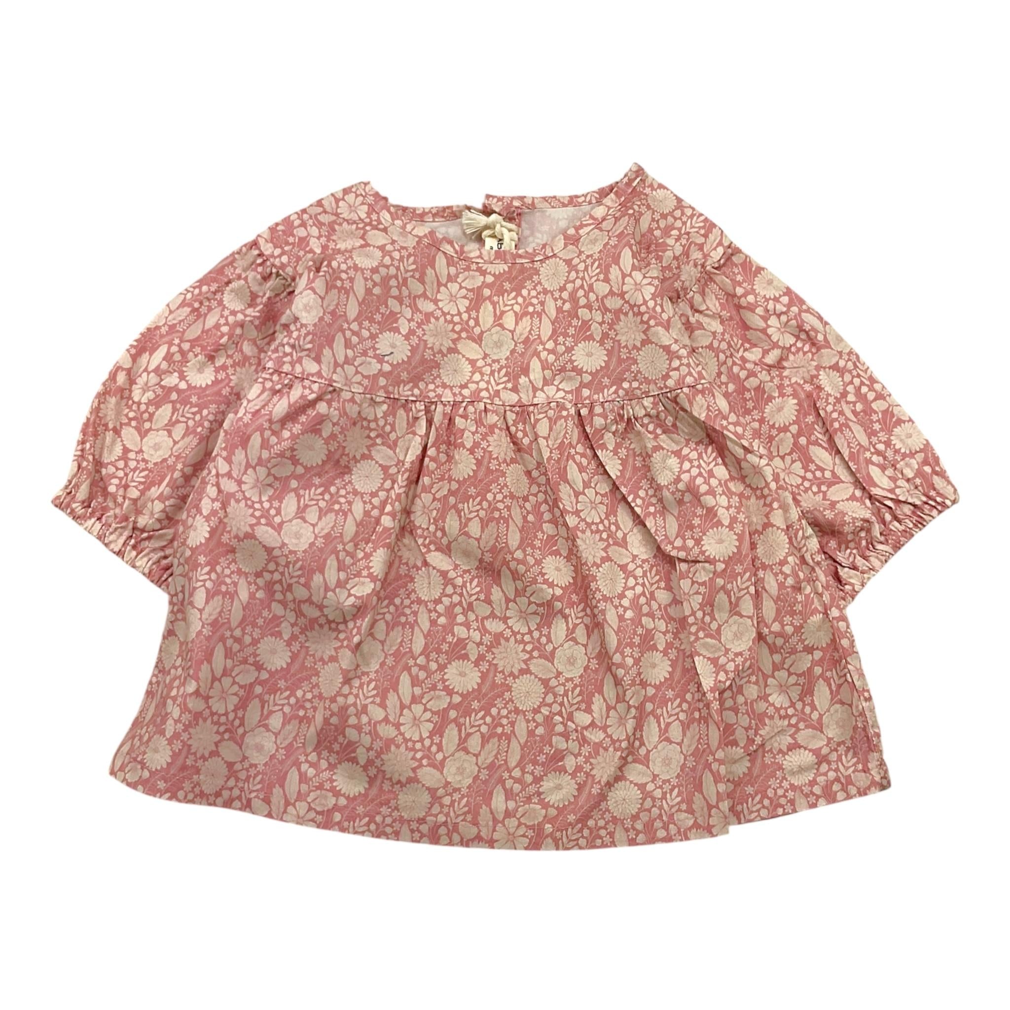 Babe & Tess Camicia Tinta Unita con Stampa Fiori per Bambina 03518078 ROSA BABE & TESS 