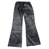 NAIDA pantalone in ecopelle tinta unita modello zampa Nero per Bambina NAPA235 NERO NAIDA 