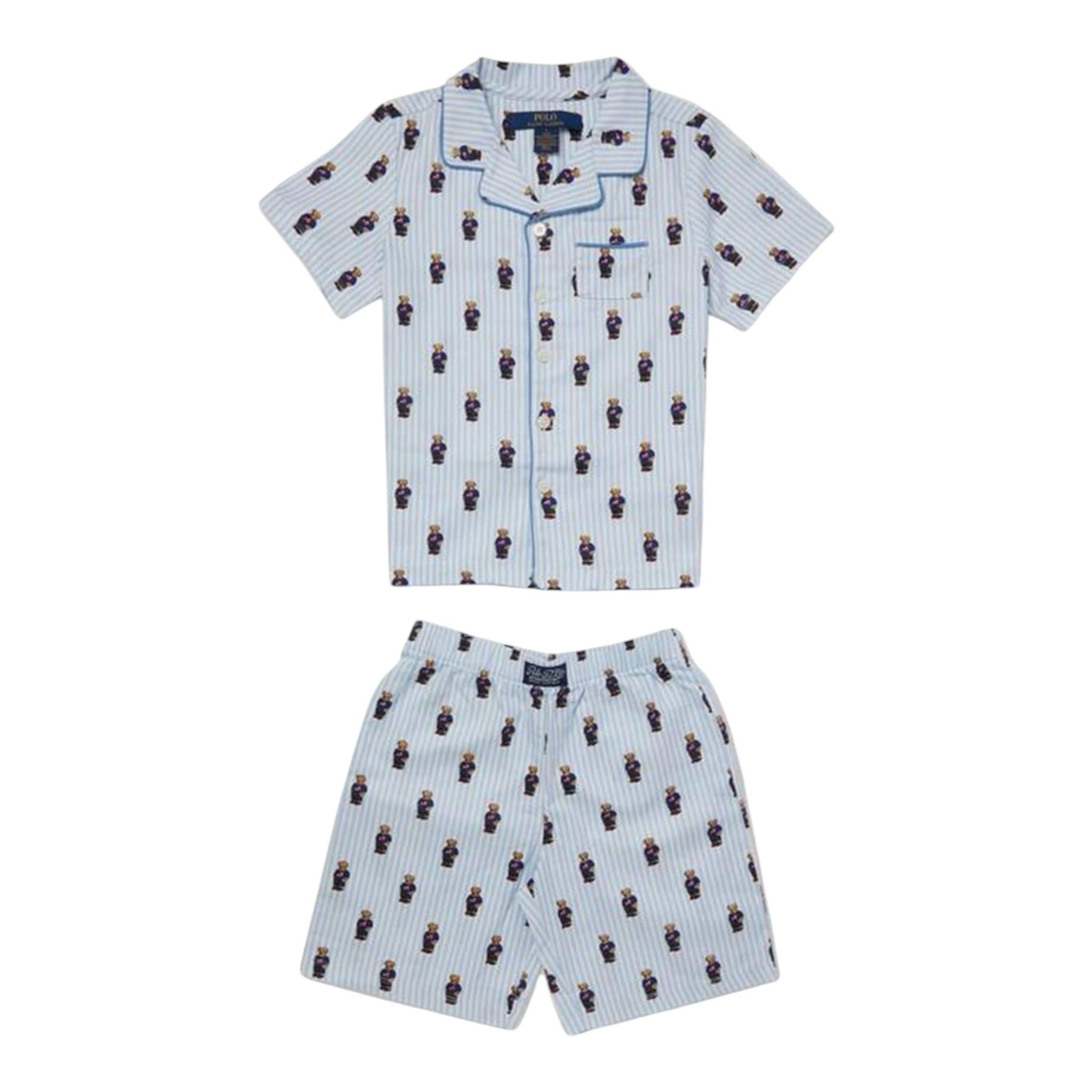 Ralph Lauren Completo 2 Pezzi Pigiama T-Shirt-Bermuda  per Bambino 9P0115 AZZURRO RALPH LAUREN 