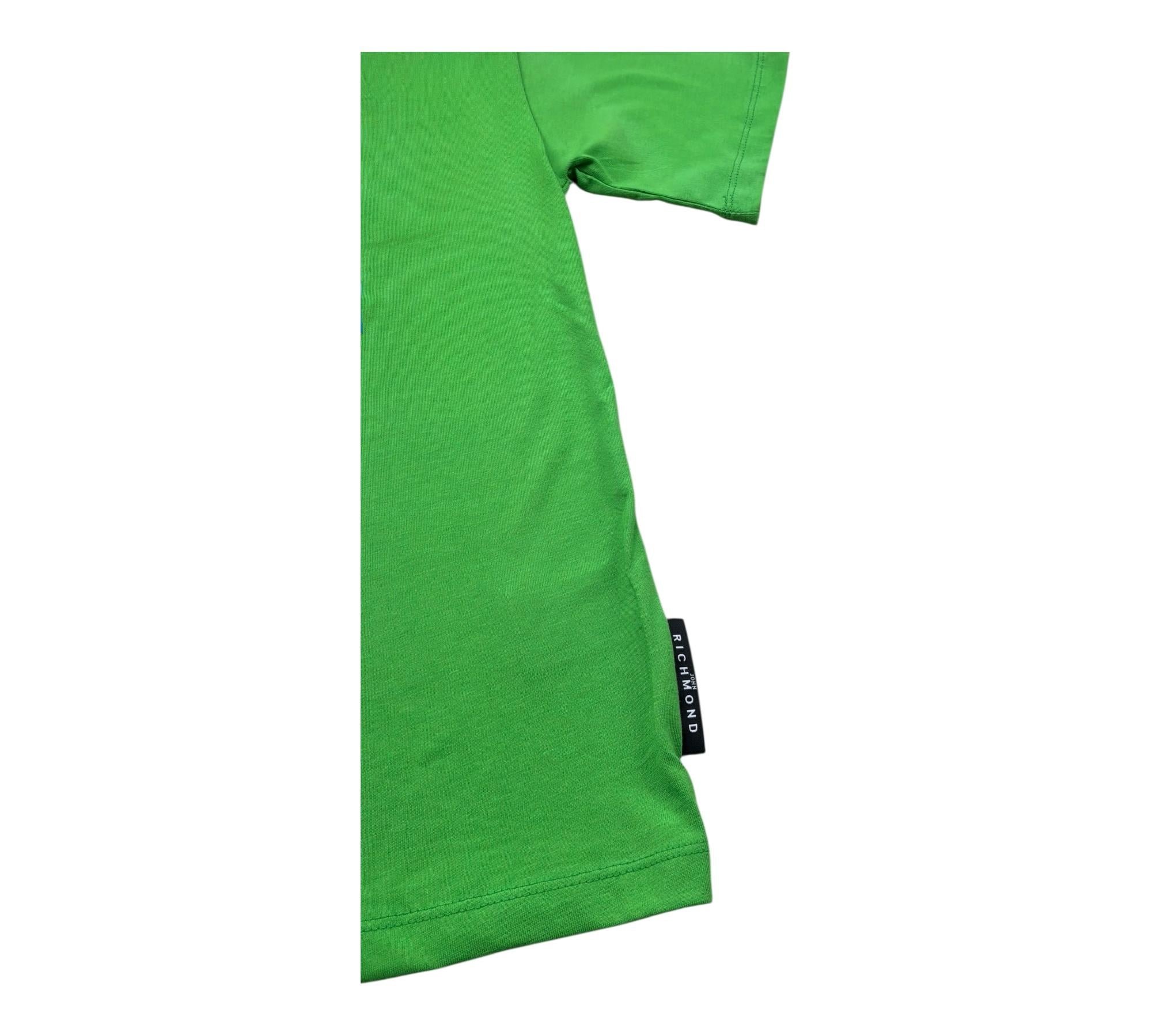 John Richmond T-Shirt Girocollo Tinta Unita con Logo per Bambino RBP26056TS VERDE JOHN RICHMOND 
