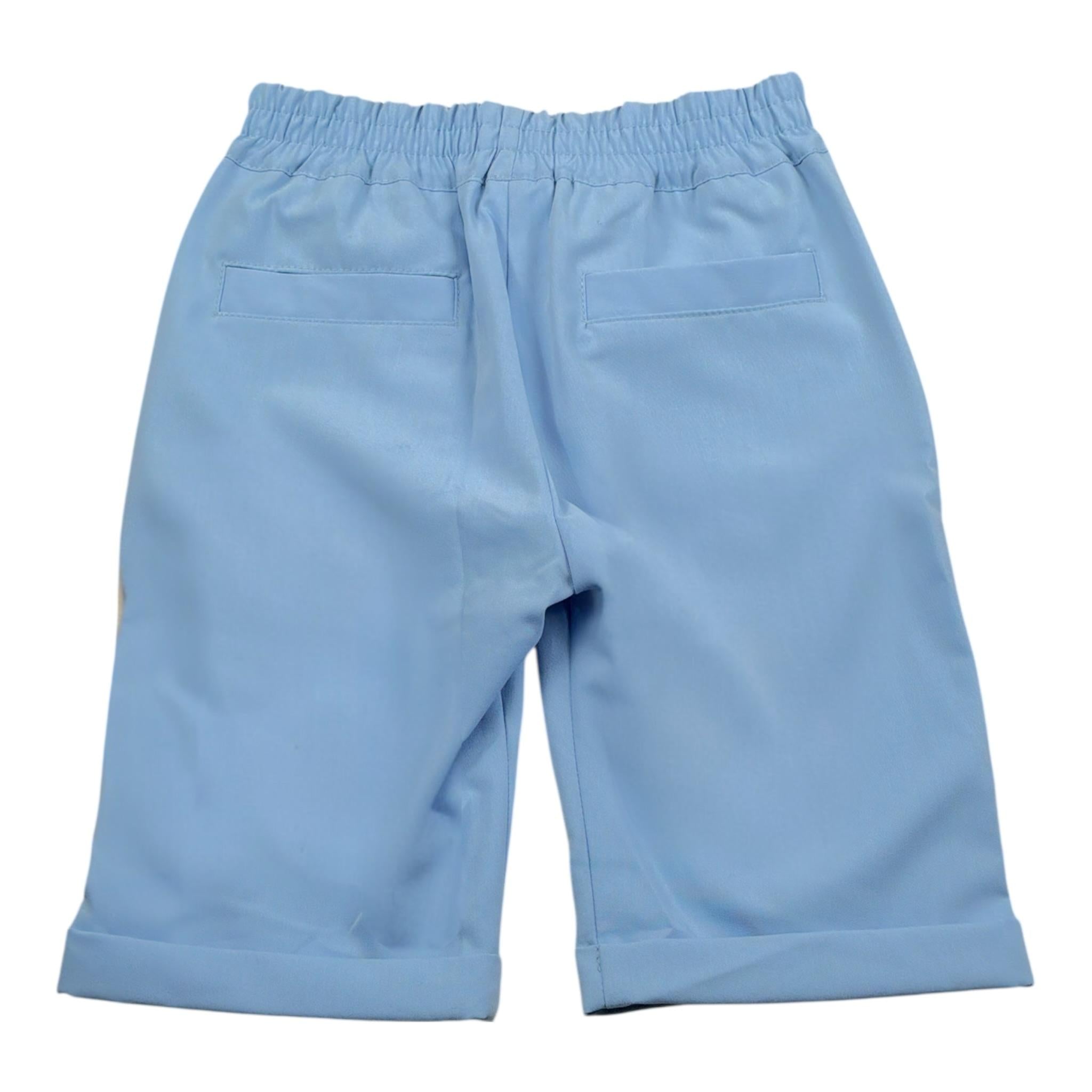 Over-D Bermuda tinta unita con Elastico In Vita Azzurro per Bambino 1506 AZZURRO OVER-D 