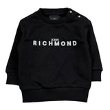 John Richmond Felpa Chiusa Girocollo Tinta Unita con Logo per Neonato RIP26036FE NERO JOHN RICHMOND 