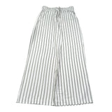 Please Pantalone Tinta Unita Modello A Palazzo con Fantasia A Righe per Bambina PE32131G73 BIANCO PLEASE 
