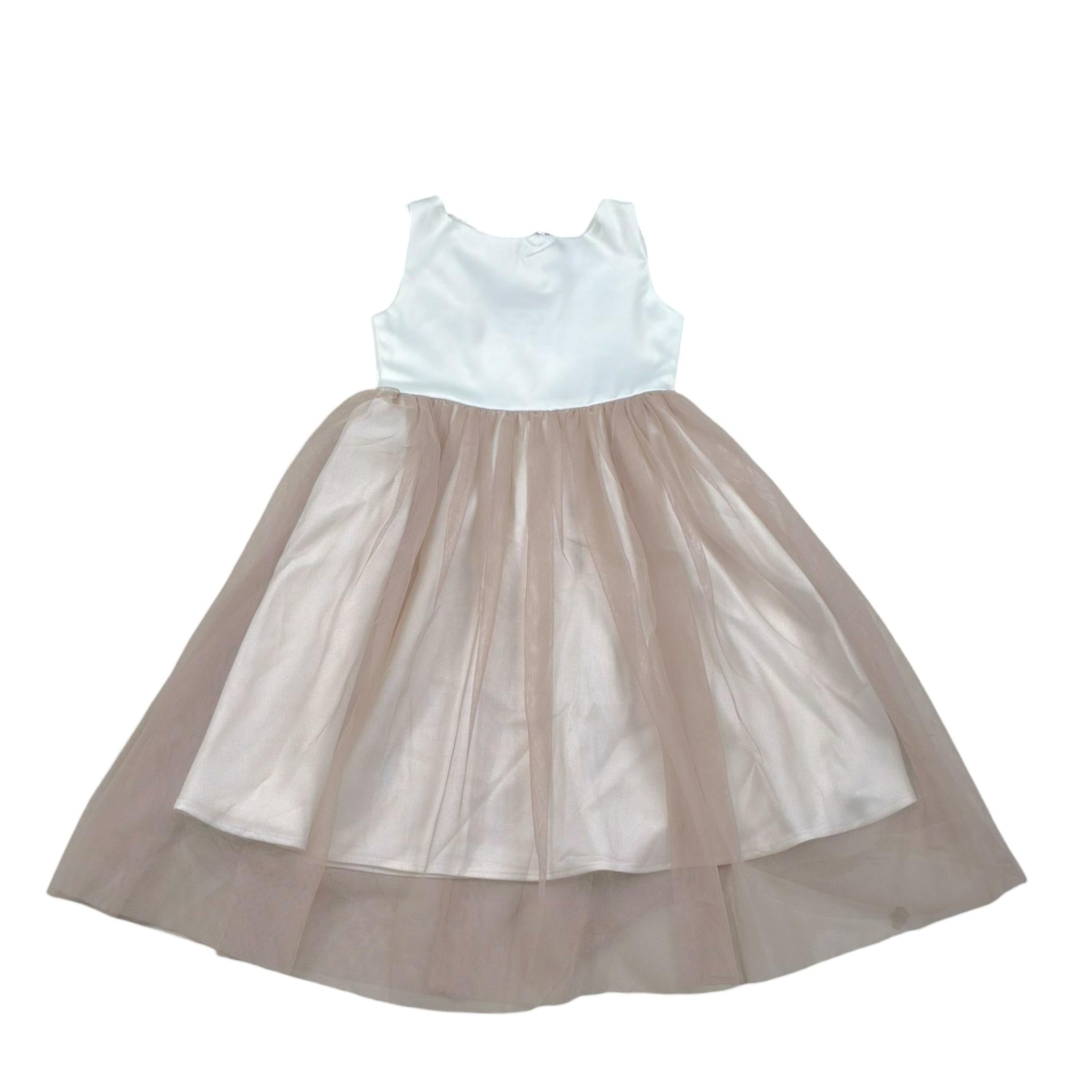 Magil Abito Cerimonia Bicolore Giromanica per Neonata HN20034 BIANCO MAGIL 