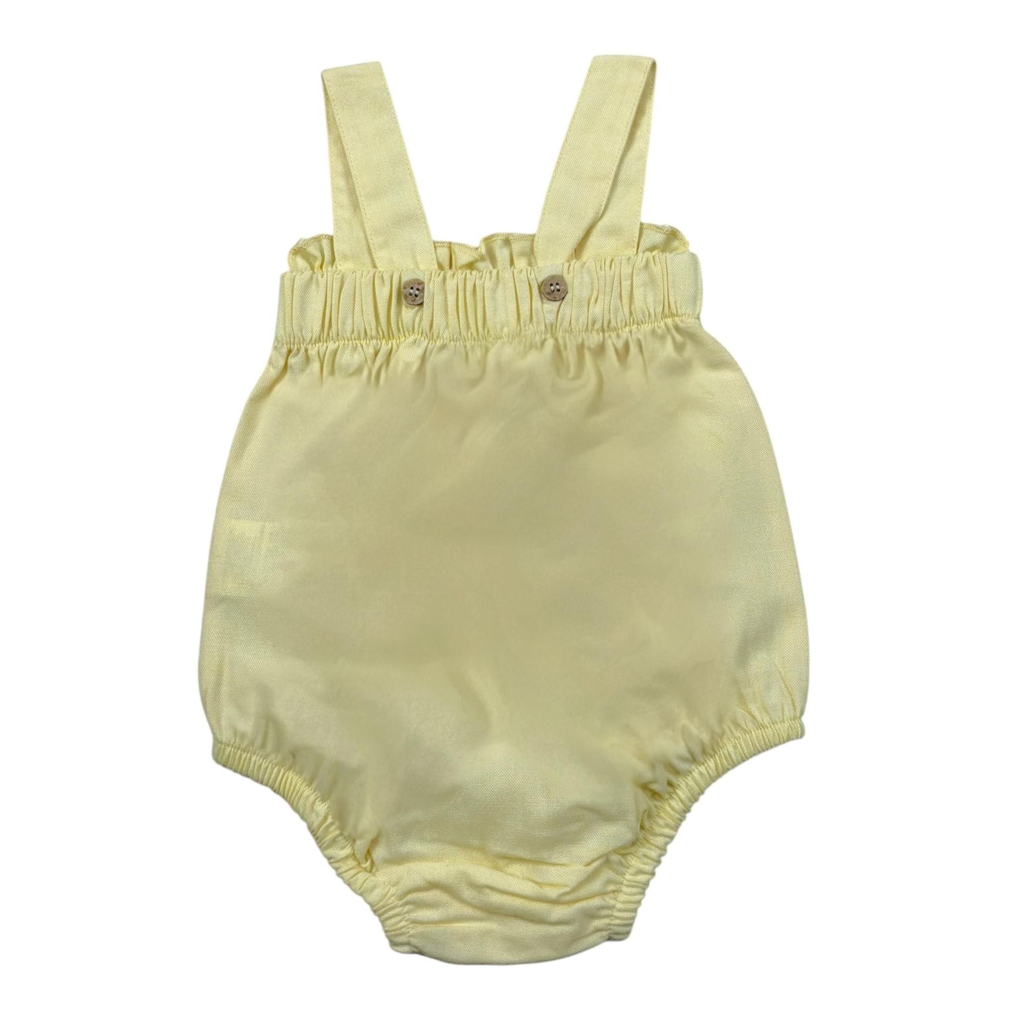 Babidu Pagliaccetto Tinta Unita con Ricami per Neonata 31403 GIALLO BABIDU 