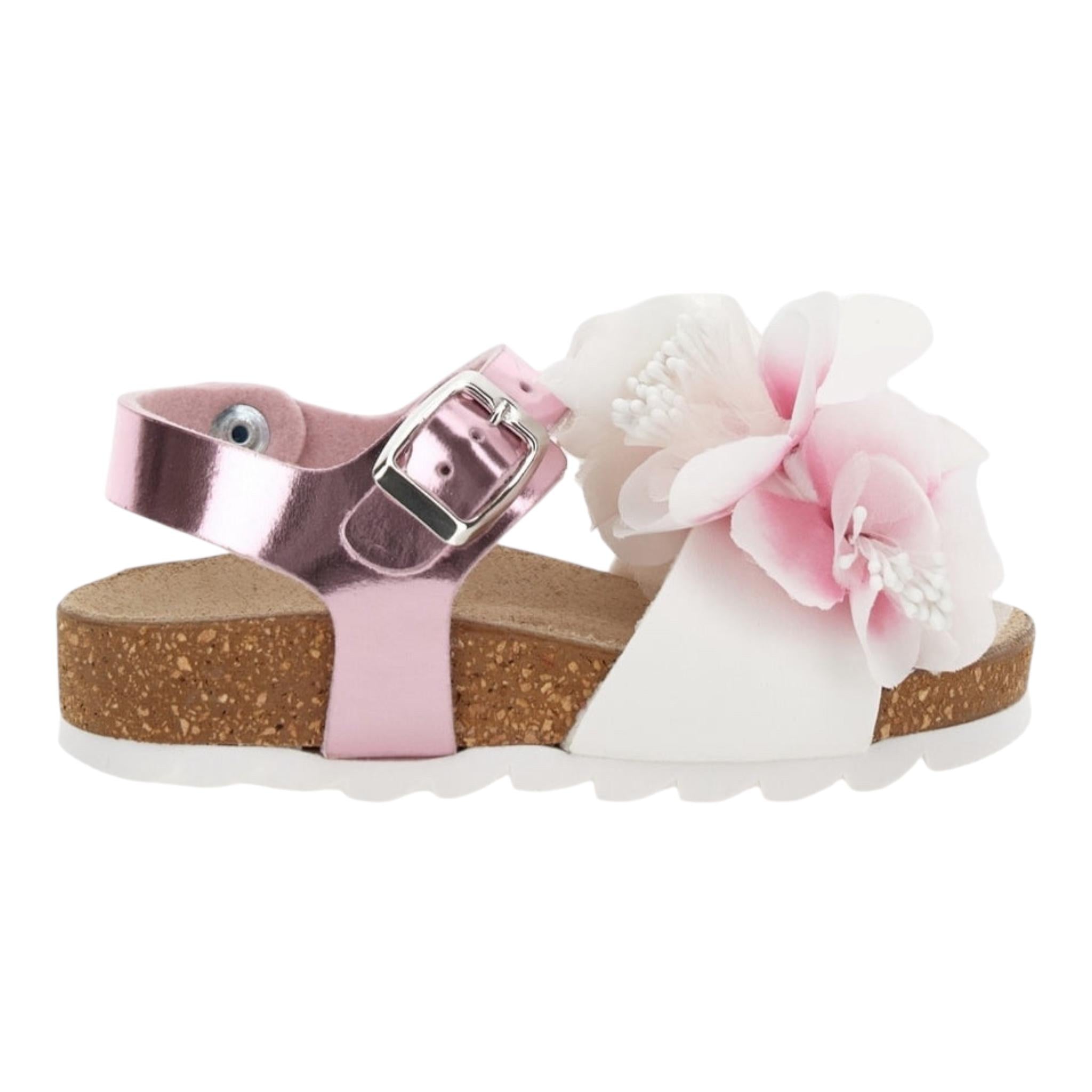 Monnalisa Sandali Tinta Unita con Applicazioni per Bambina 8EC003 BIANCO MONNALISA 