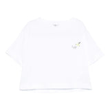 Il Gufo T-Shirt Girocollo Tinta Unita con Ricamo per Neonata P25TS473MF001N BIANCO IL GUFO 
