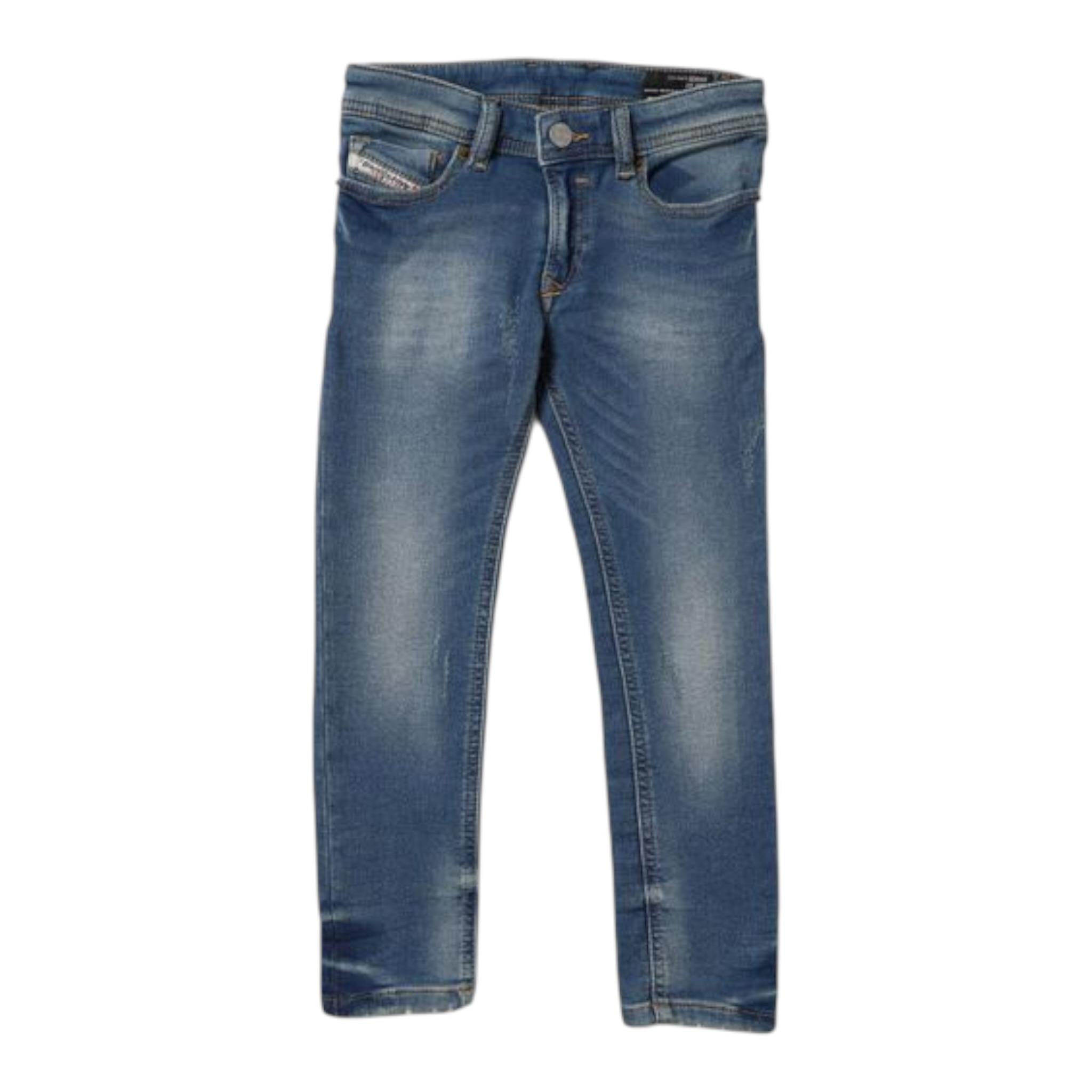 Diesel Jeans Tinta Unita con Girovita Regolabile per Bambino 00J3Y1 BLU DIESEL 
