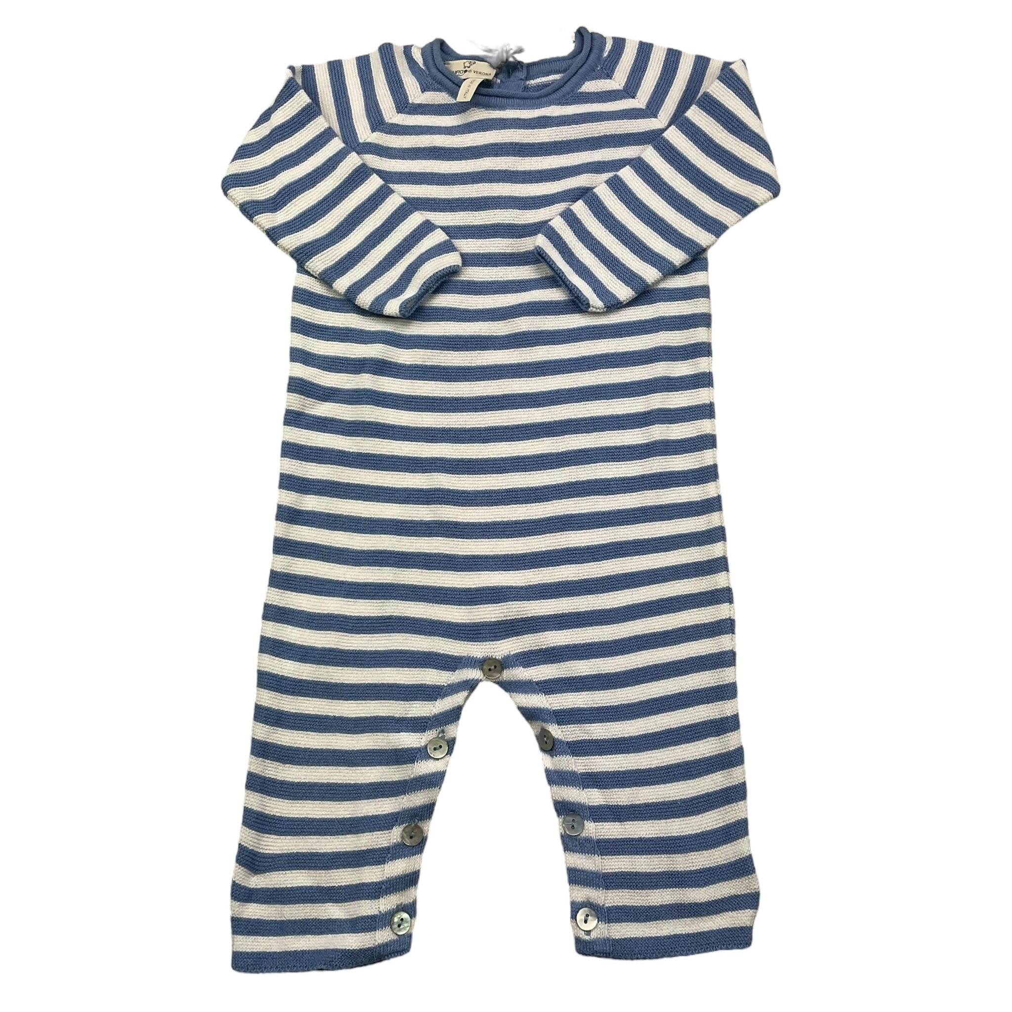 MAGNIFICIO DI VERONA tutina manica lunga fantasia a righe Bianco/azzurro per Neonato 045116 BIANCO/AZZURRO MAGNIFICIO DI VERONA 